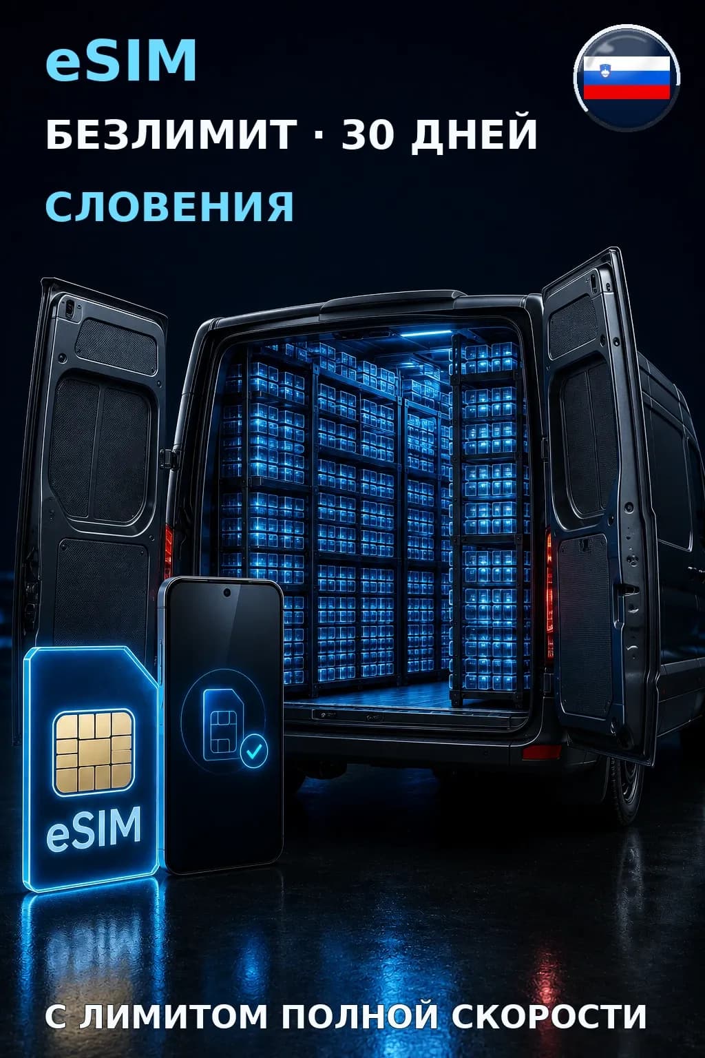 eSIM Словения — БЕЗЛИМИТ, 30 дней — интернет
