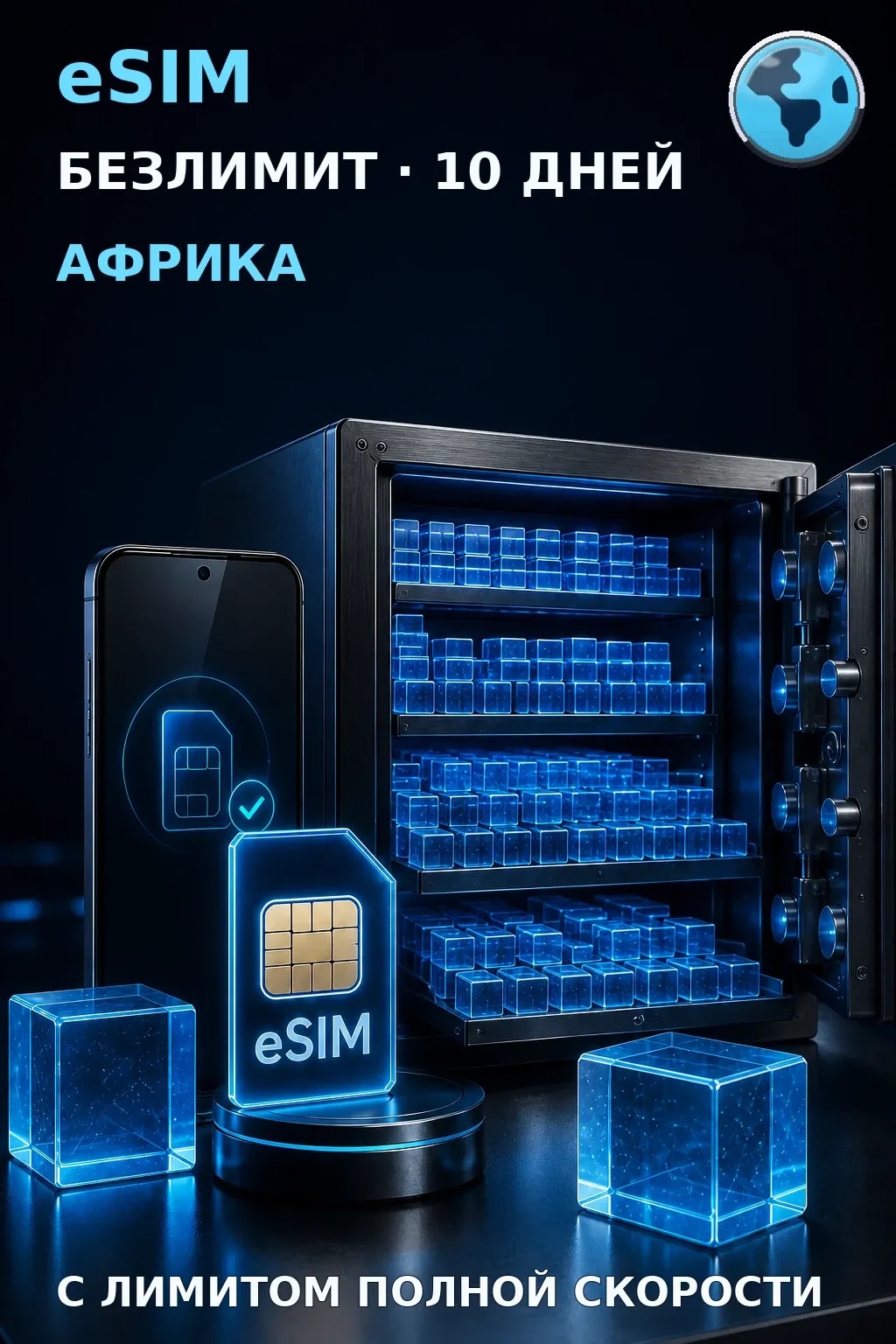 eSIM Африка — БЕЗЛИМИТ, 10 дней — интернет