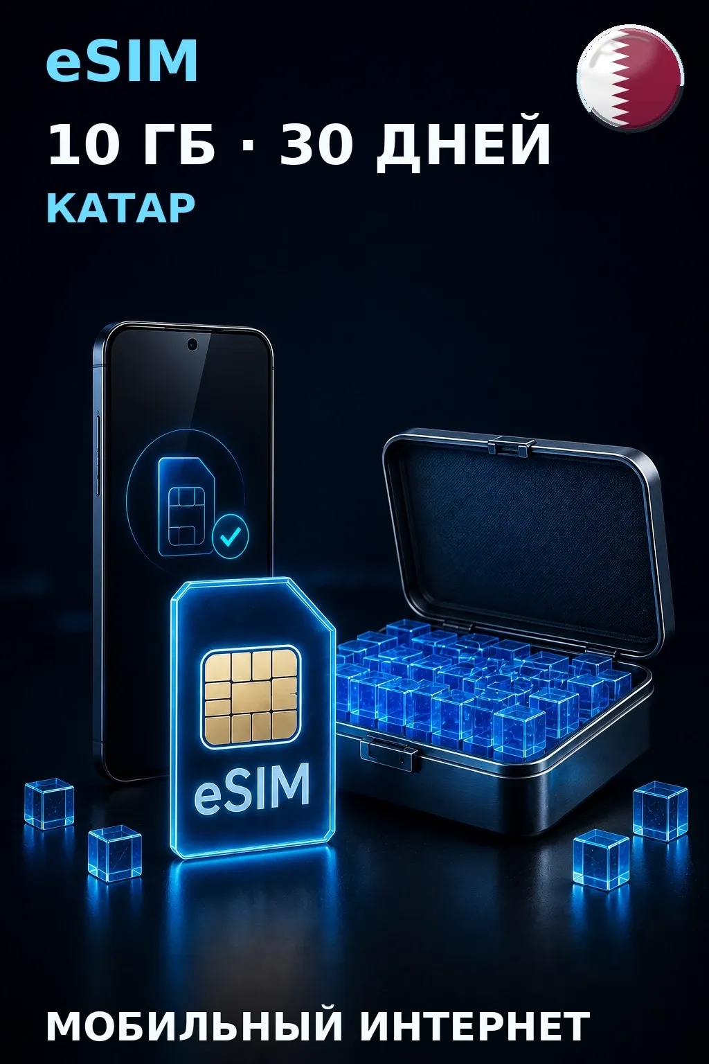 eSIM Катар — 10 ГБ, 30 дней — интернет