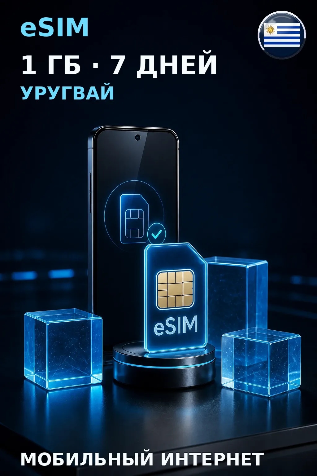 eSIM Уругвай — 1 ГБ, 7 дней — интернет