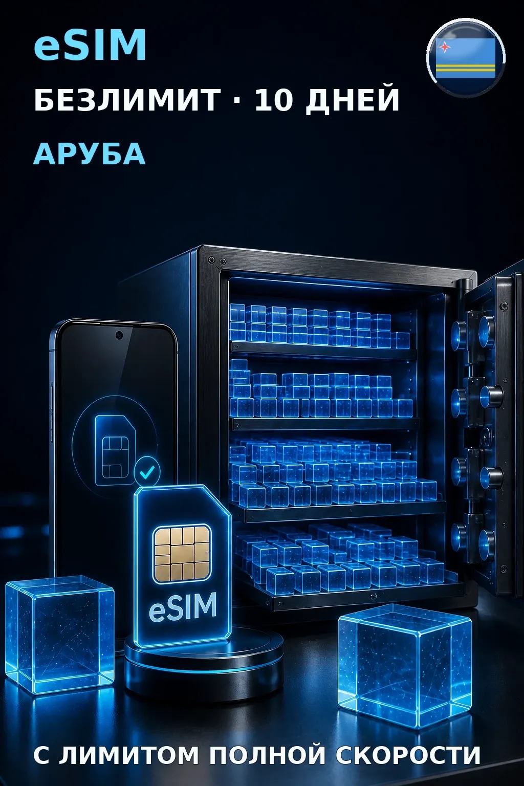 eSIM Аруба — БЕЗЛИМИТ, 10 дней — интернет