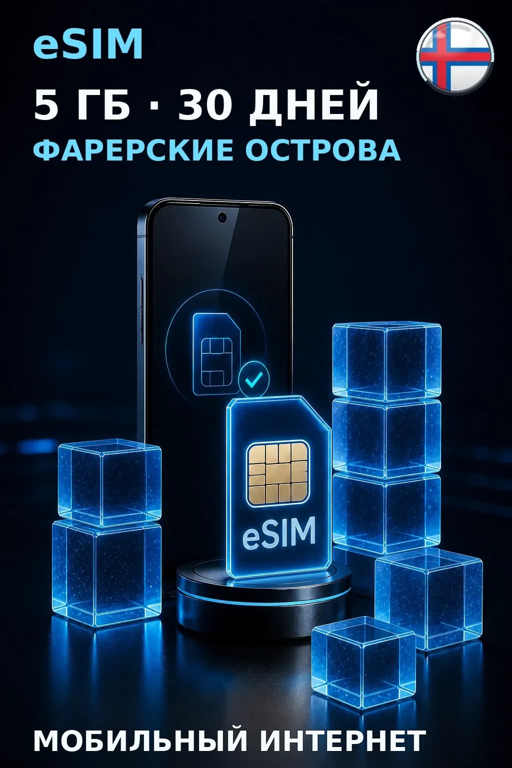 eSIM Фарерские Острова — 5 ГБ, 30 дней — интернет