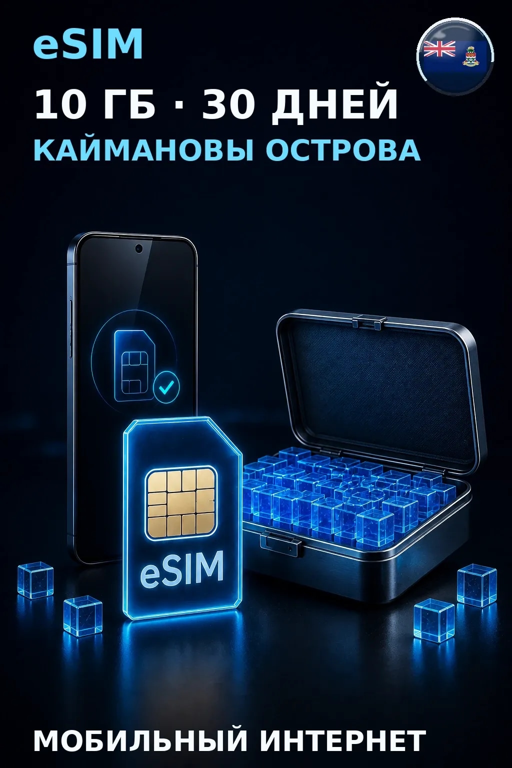eSIM Каймановы Острова — 10 ГБ, 30 дней — интернет