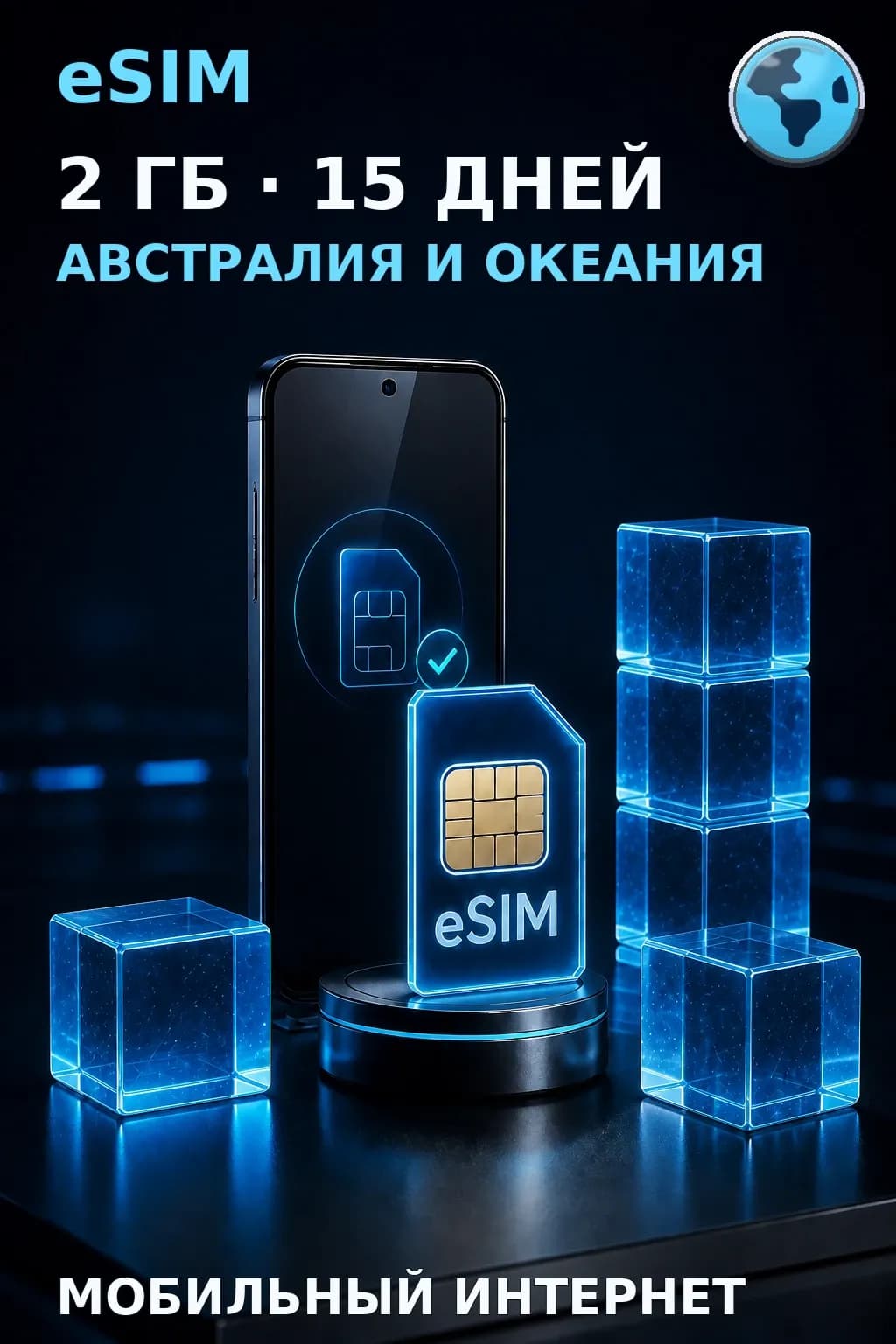 eSIM Австралия и Океания — 2 ГБ, 15 дней — интернет