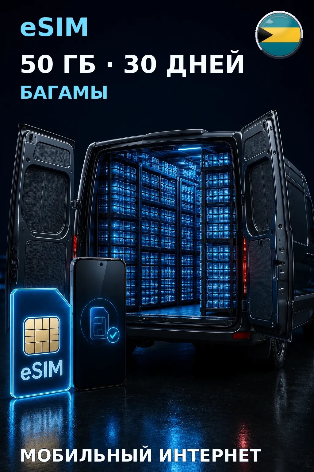 eSIM Багамы — 50 ГБ, 30 дней — интернет