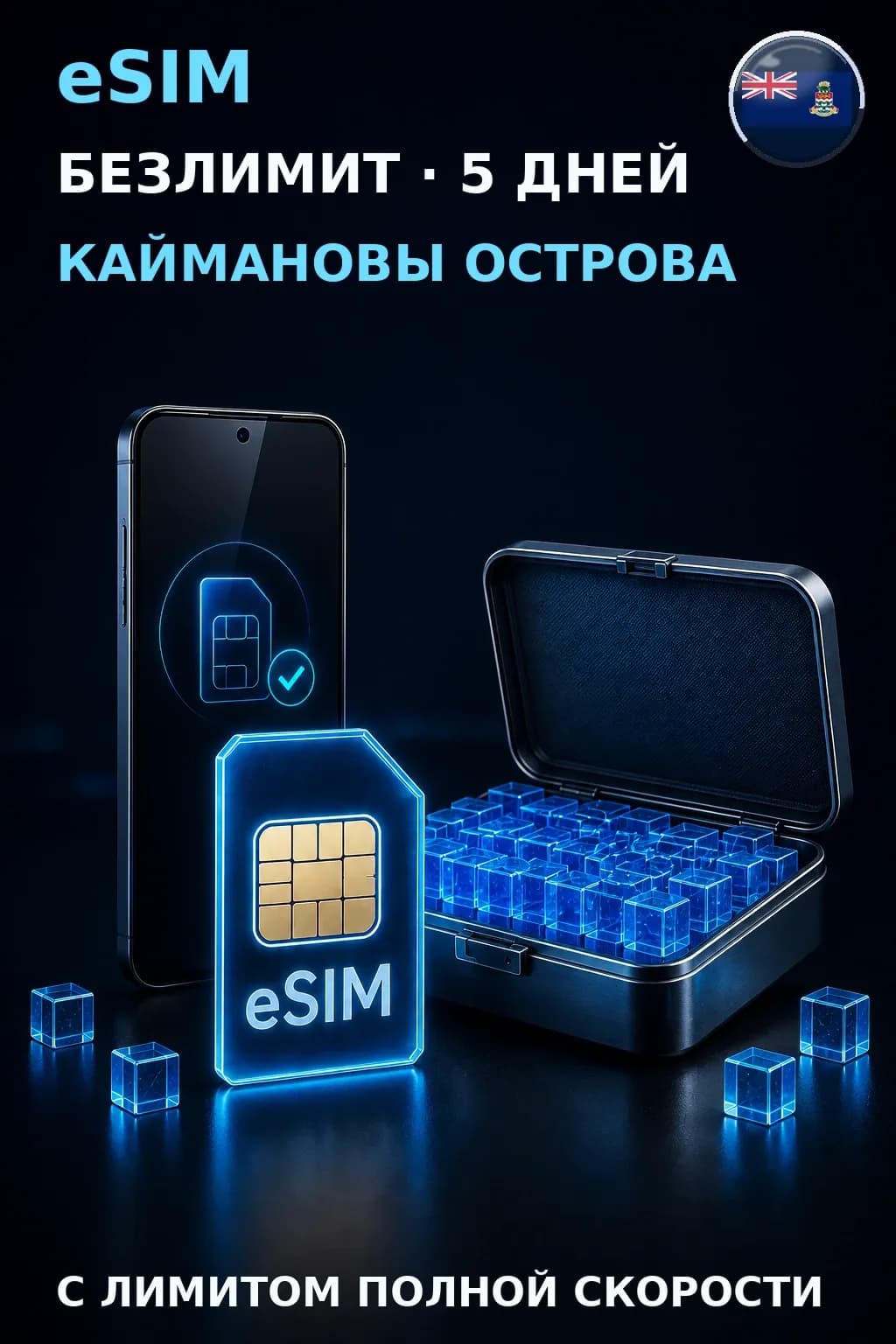 eSIM Каймановы Острова — БЕЗЛИМИТ, 5 дней — интернет