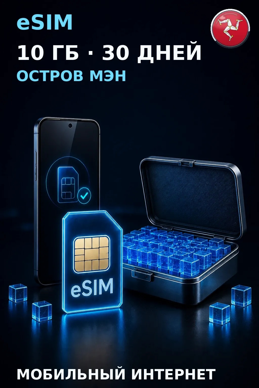 eSIM Остров Мэн — 10 ГБ, 30 дней — интернет