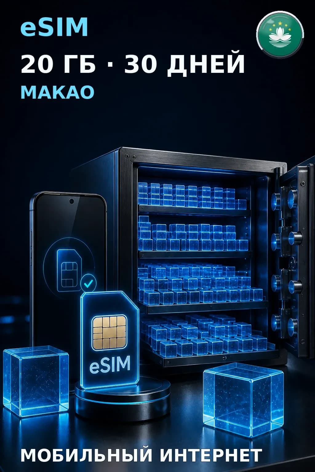 eSIM Макао — 20 ГБ, 30 дней — интернет
