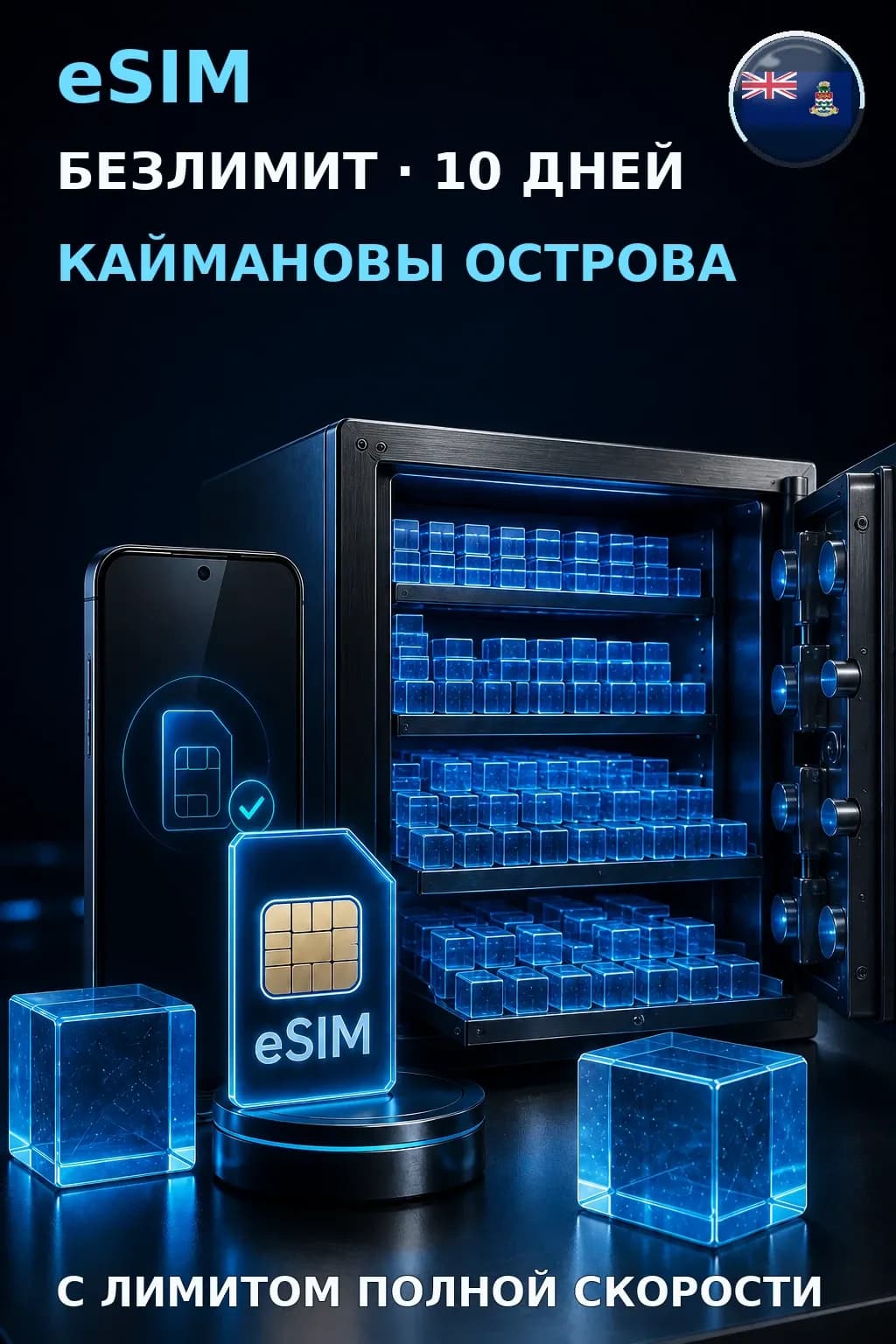 eSIM Каймановы Острова — БЕЗЛИМИТ, 10 дней — интернет