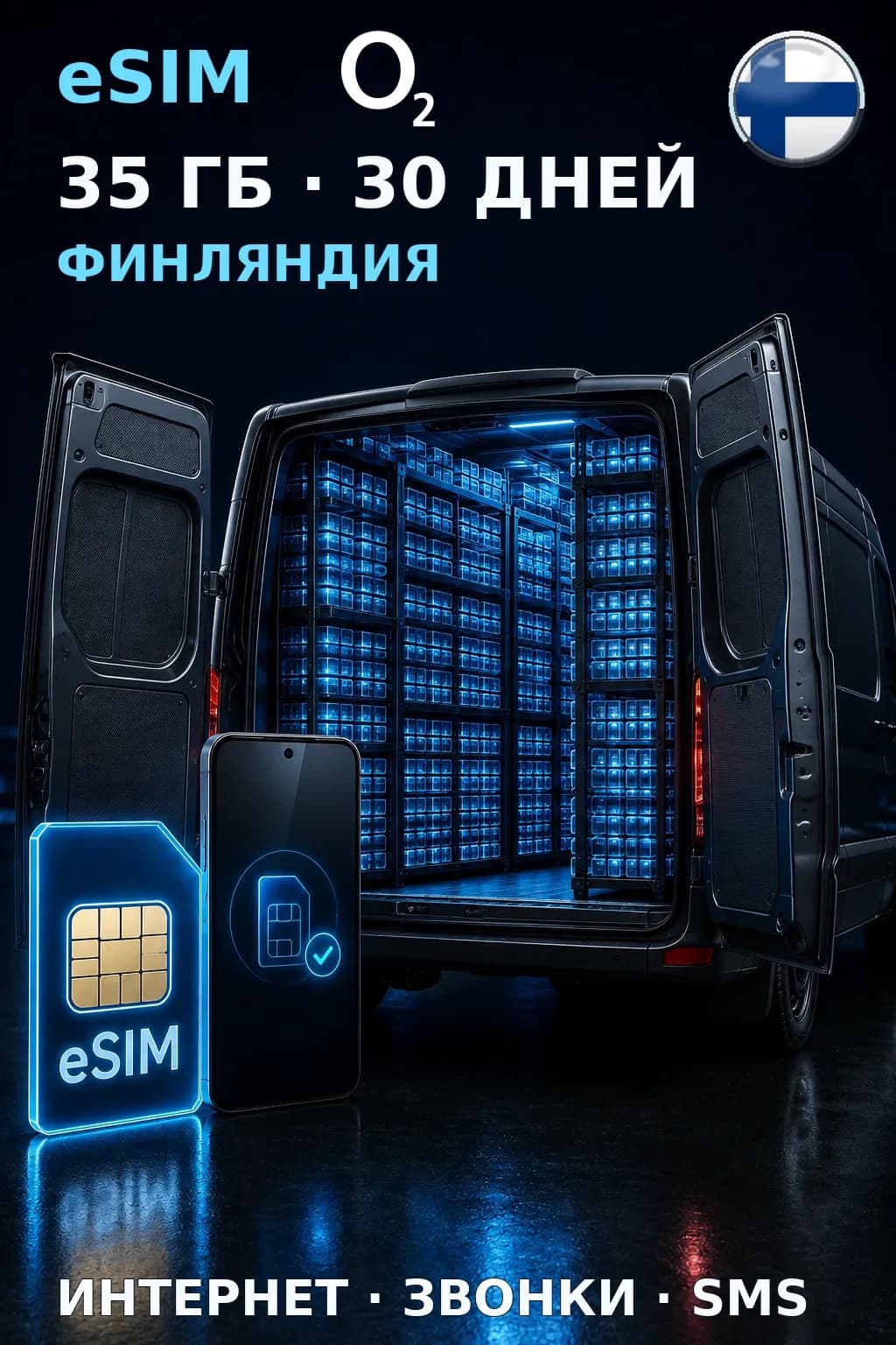 eSIM Финляндия — 35 ГБ, 30 дней — интернет, звонки и SMS