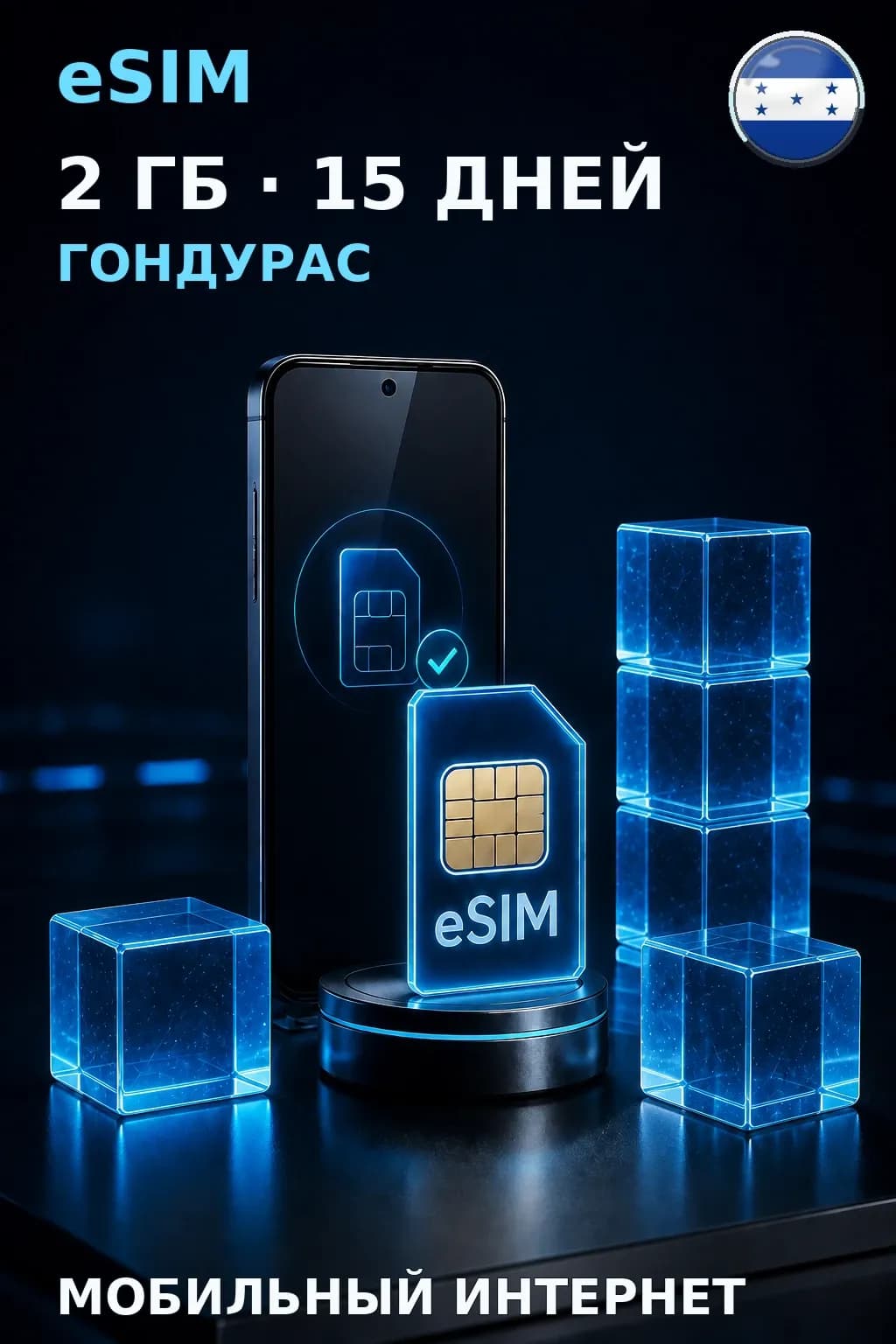 eSIM Гондурас — 2 ГБ, 15 дней — интернет