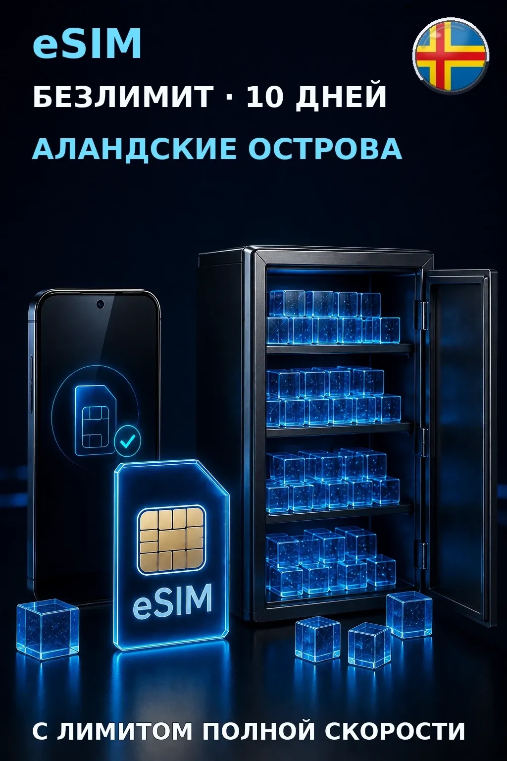 eSIM Аландские Острова — БЕЗЛИМИТ, 10 дней — интернет
