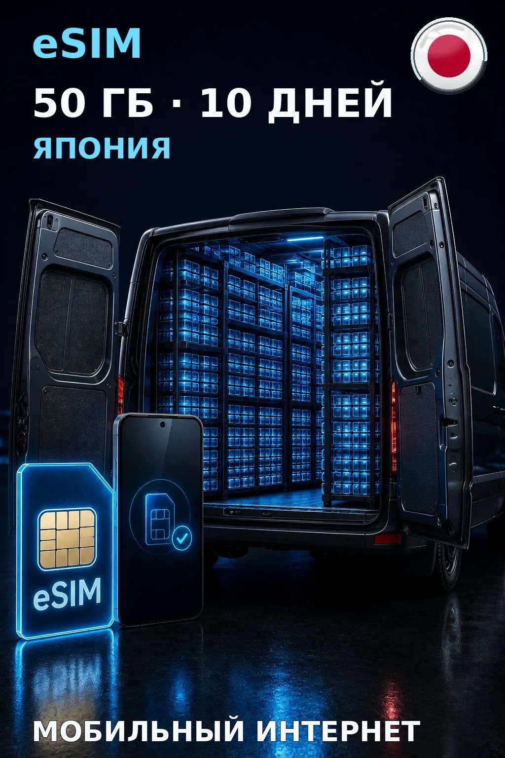 eSIM Япония — 50 ГБ, 10 дней — интернет