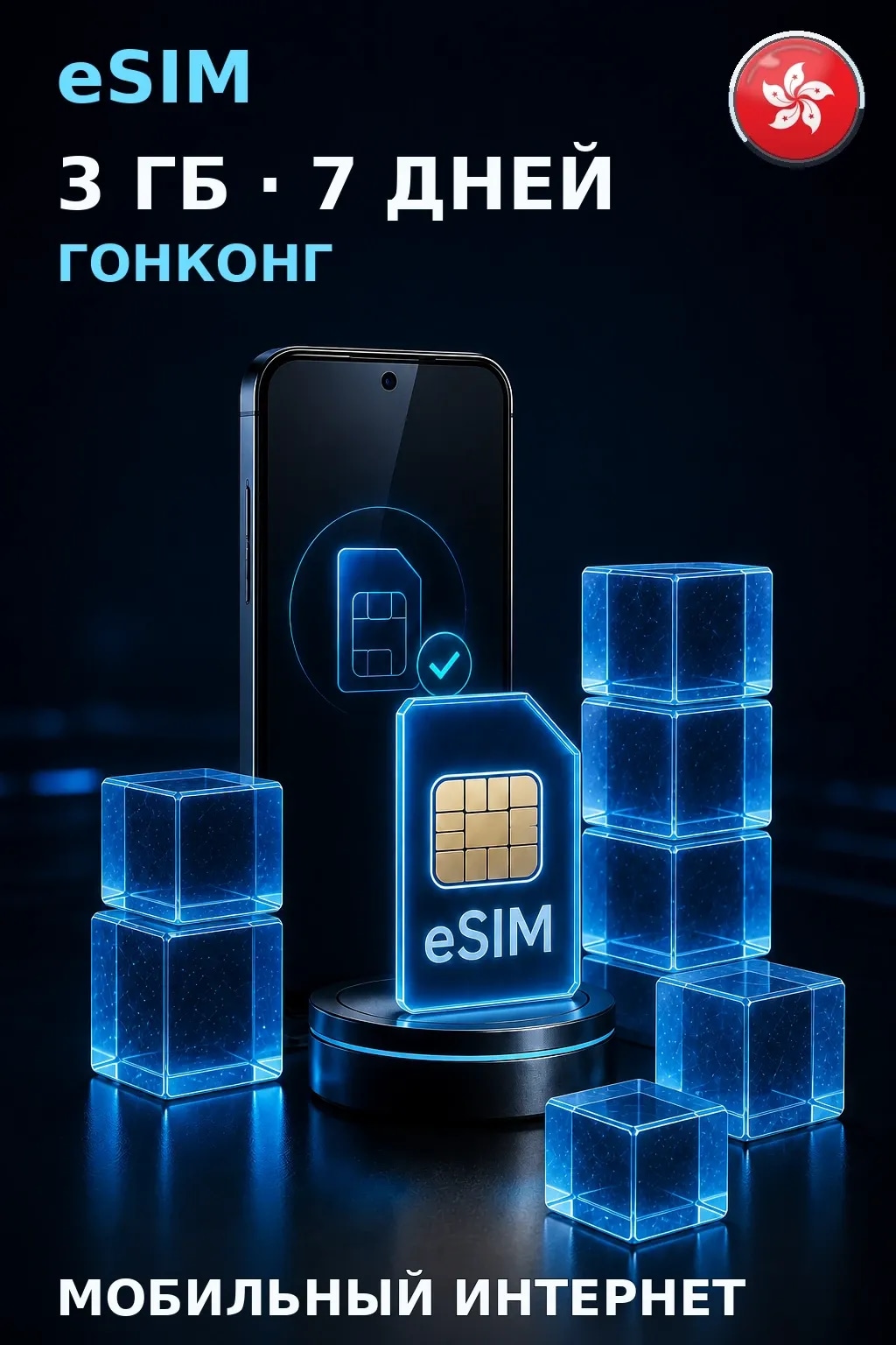 eSIM Гонконг — 3 ГБ, 7 дней — интернет