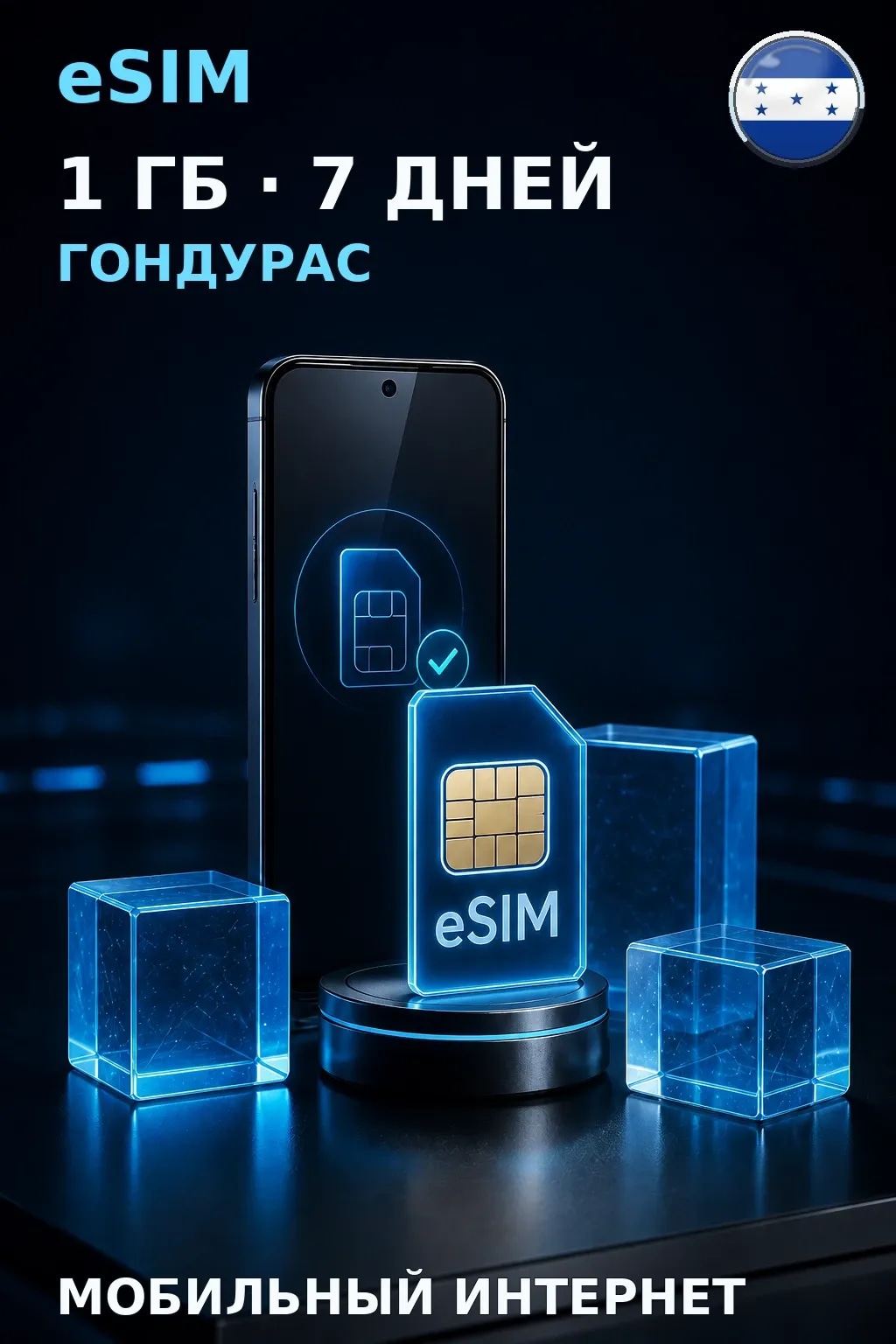 eSIM Гондурас — 1 ГБ, 7 дней — интернет
