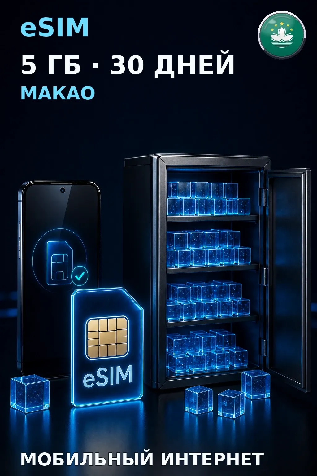 eSIM Макао — 5 ГБ, 30 дней — интернет